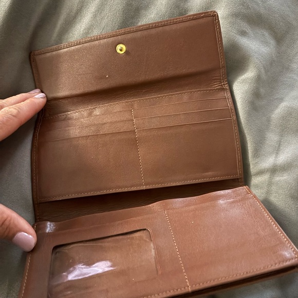 (Wallet) Plaid Wallet with Brown Trim - Picture 3 of 7